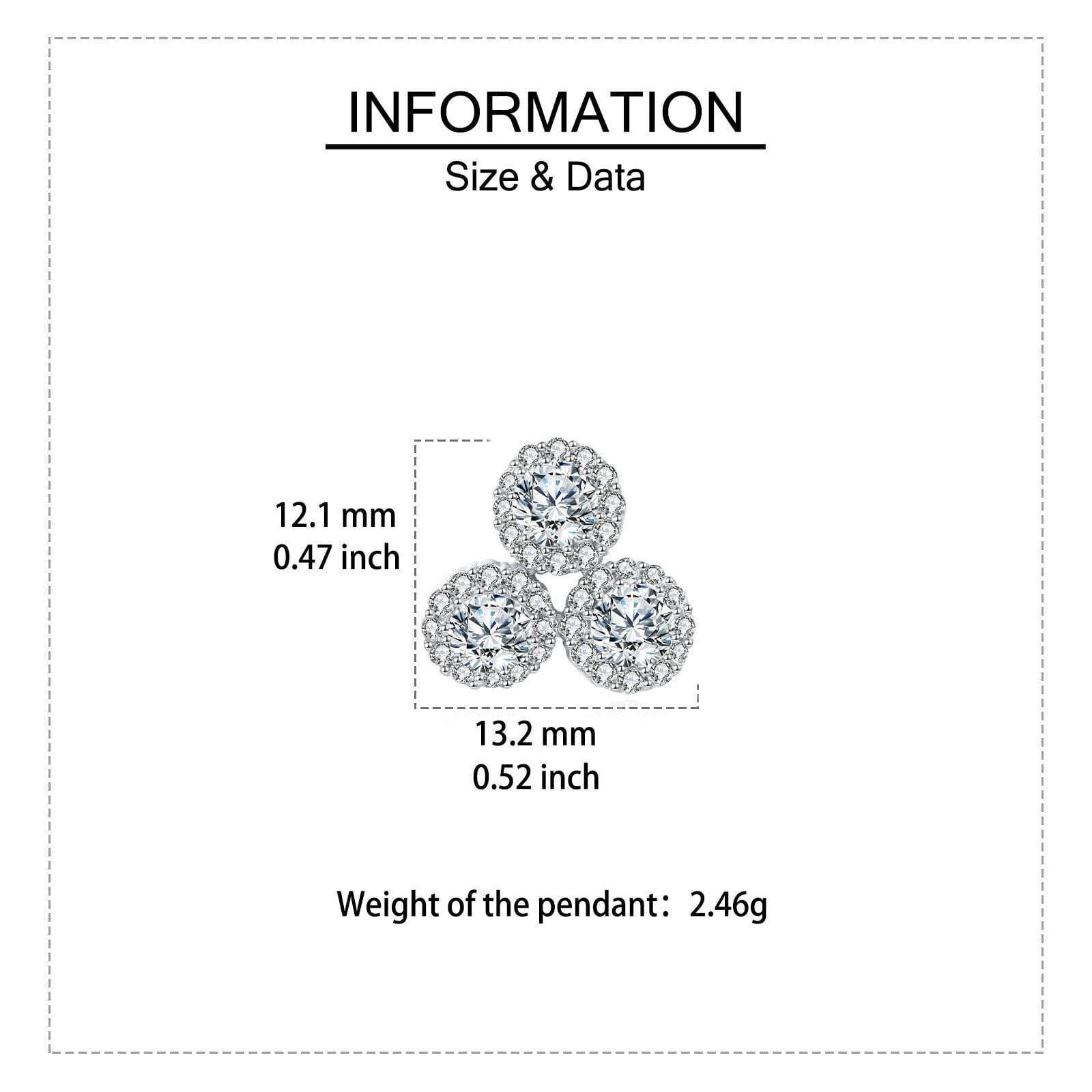 925 Sterling Silver **triple Moissanite Cluster Earrings In Plated with White Gold** - Image 5