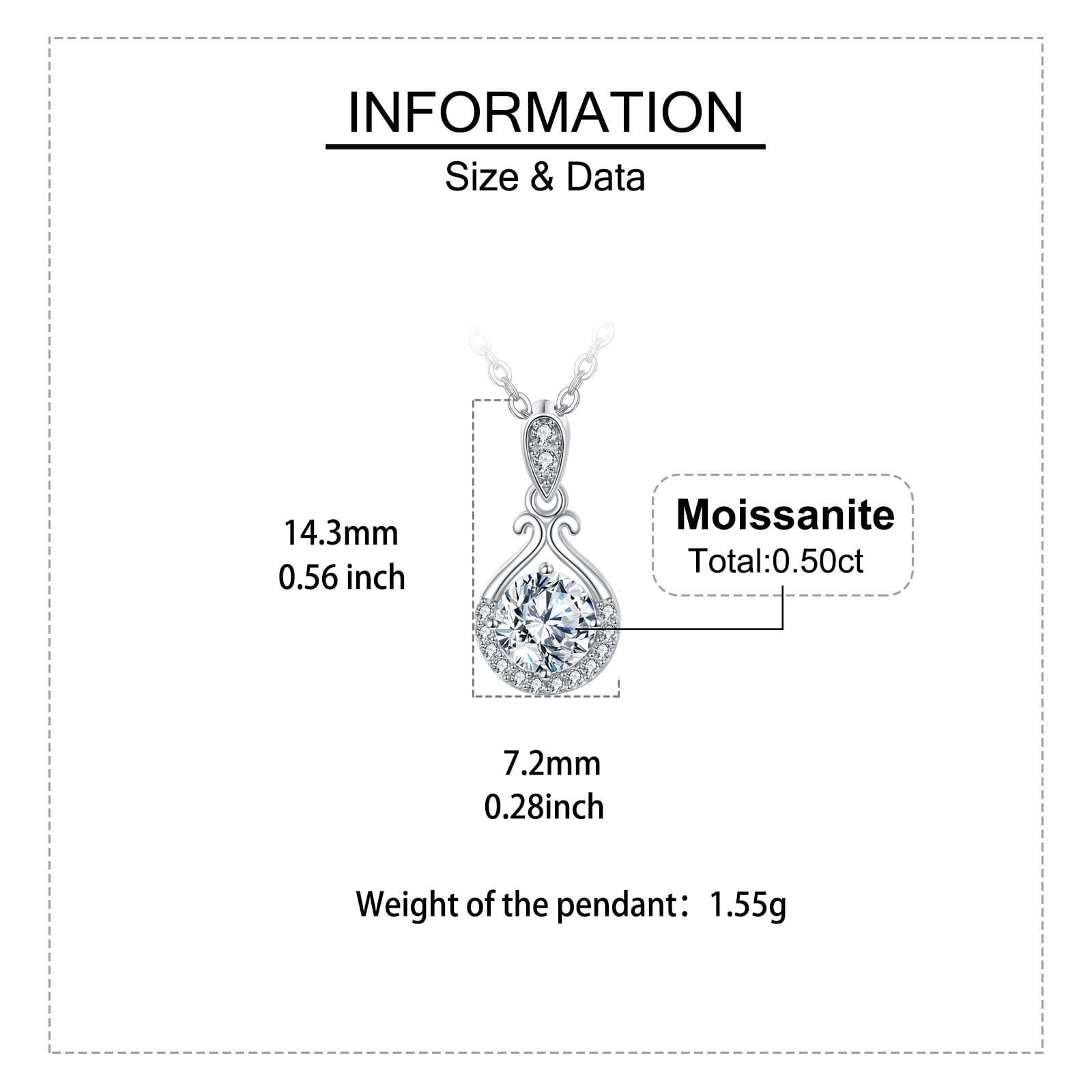 925 Sterling Silver Elegant Moissanite Pendant Necklace With Classic Teardrop Design - Image 5
